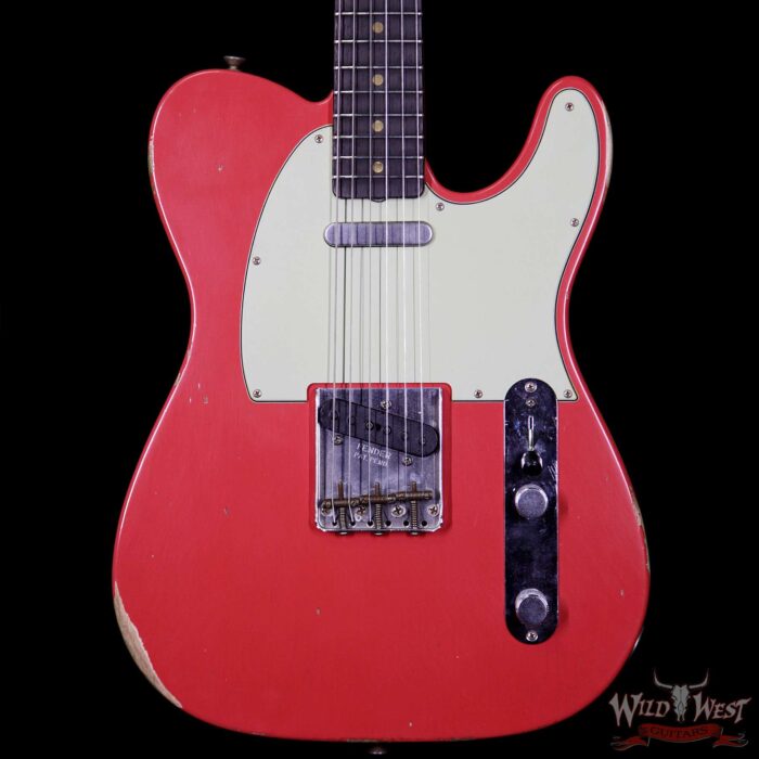 Fender Custom Shop 1963 Telecaster Relic Rosewood Fingerboard Fiesta Red - Image 3