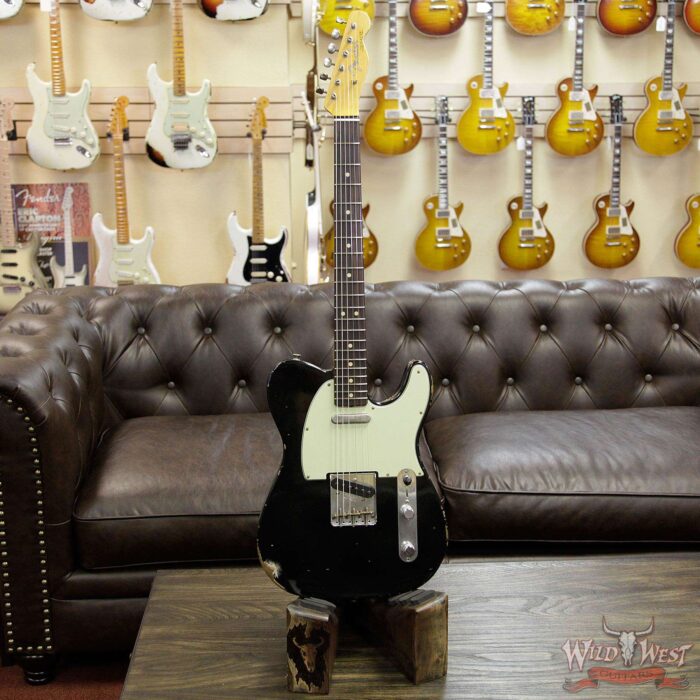 Fender Custom Shop 1963 Telecaster Relic Rosewood Fretboard Faded Black - Image 12