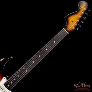 Fender Custom Shop 1969 Stratocaster Heavy Relic Reverse Matching Color Headstock 3 Tone Sunburst - Image 4