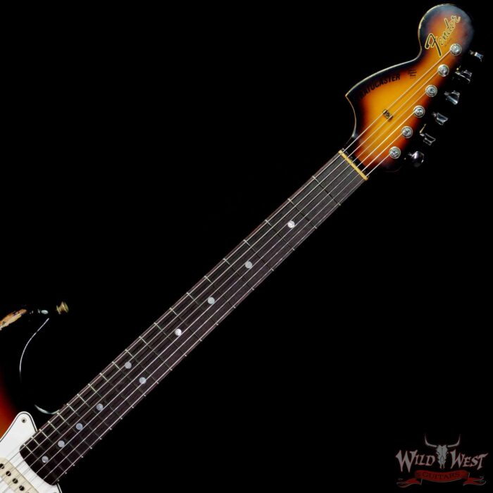 Fender Custom Shop 1969 Stratocaster Heavy Relic Reverse Matching Color Headstock 3 Tone Sunburst - Image 4