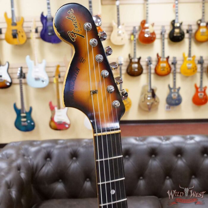 Fender Custom Shop 1969 Stratocaster Heavy Relic Reverse Matching Color Headstock 3 Tone Sunburst - Image 7