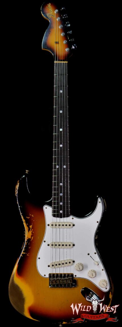Fender Custom Shop 1969 Stratocaster Heavy Relic Reverse Matching Color Headstock 3 Tone Sunburst