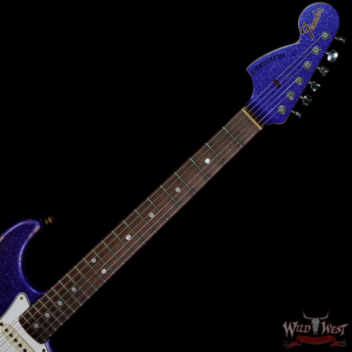 Fender Custom Shop 1969 Stratocaster Heavy Relic Reverse Matching Color Headstock Purple Sparkle - Image 4