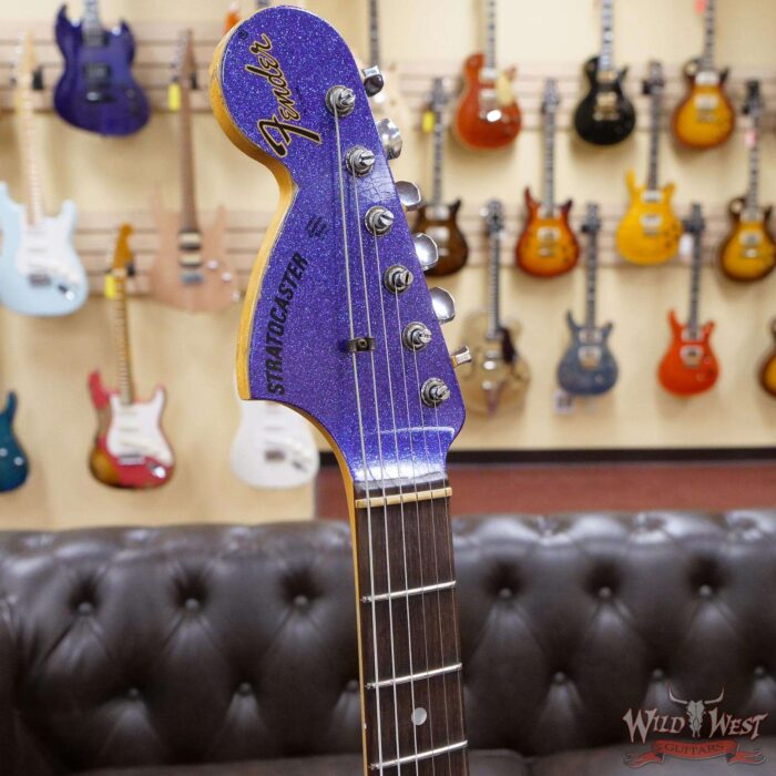 Fender Custom Shop 1969 Stratocaster Heavy Relic Reverse Matching Color Headstock Purple Sparkle - Image 7