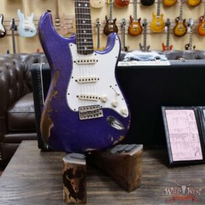 Fender Custom Shop 1969 Stratocaster Heavy Relic Reverse Matching Color Headstock Purple Sparkle - Image 8