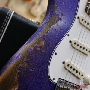 Fender Custom Shop 1969 Stratocaster Heavy Relic Reverse Matching Color Headstock Purple Sparkle - Image 9