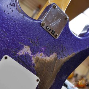 Fender Custom Shop 1969 Stratocaster Heavy Relic Reverse Matching Color Headstock Purple Sparkle - Image 13