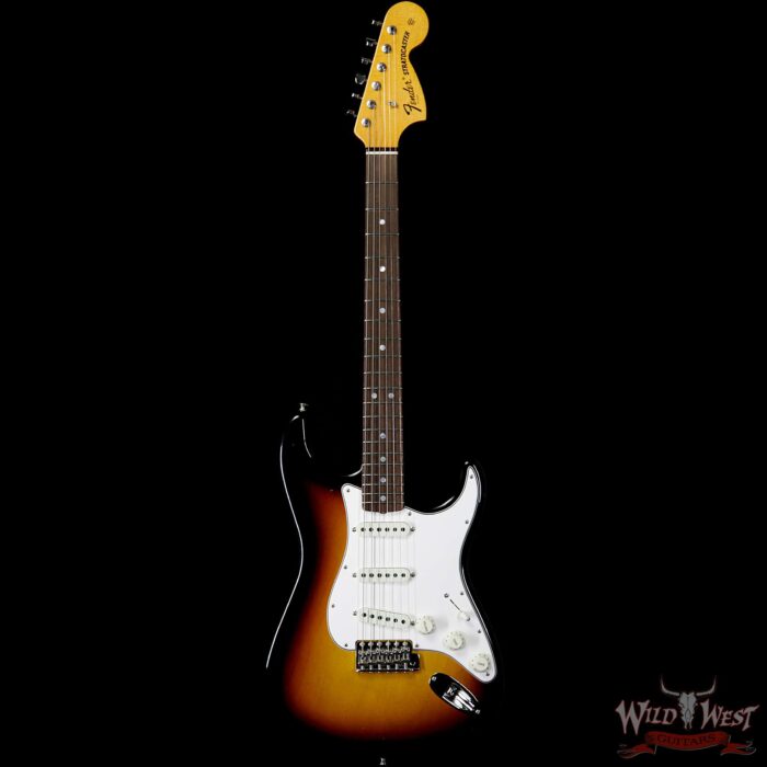 2020 NAMM Fender Custom Shop 1970 Stratocaster Jouneyman Relic Closet Classic Hardware Rosewood Board Faded 3 Tone Sunburst - Image 4