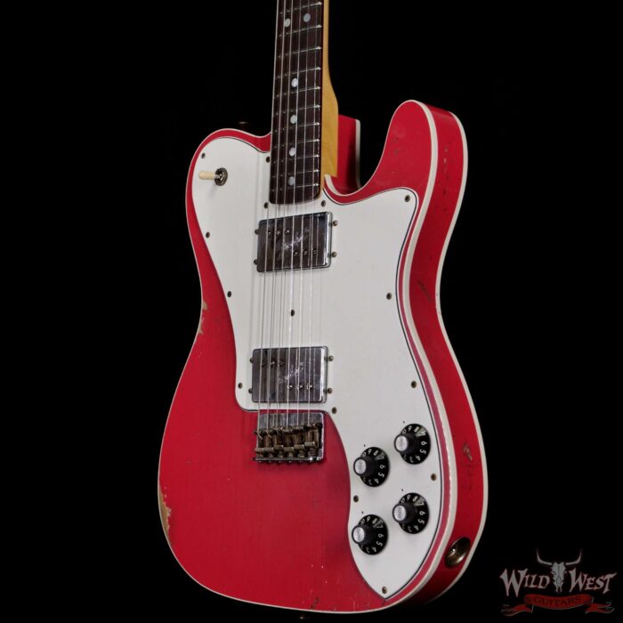 Fender Custom Shop 1972 Telecaster Deluxe Relic HH Quatersawn Maple Neck AAA Rosewood Board Fiesta Red - Image 2