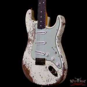 Fender Custom Shop Wild West Guitars 25th Anniversary 1960 Stratocaster Hardtail Madagascar Rosewood Fretboard Heavy Relic Vinatge White 7.15 LBS - Image 2
