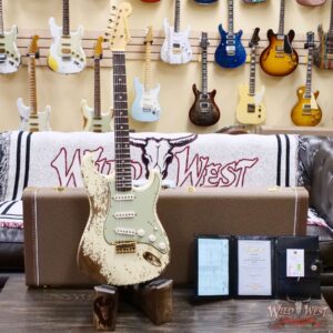 Fender Custom Shop Wild West Guitars 25th Anniversary 1960 Stratocaster Hardtail Madagascar Rosewood Fretboard Heavy Relic Vinatge White 7.15 LBS - Image 6