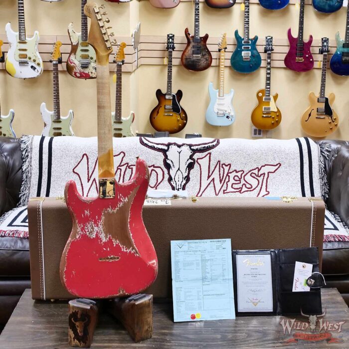 Fender Custom Shop Wild West Guitars 25th Anniversary 1960 Stratocaster Hardtail Madagascar Rosewood Fretboard Heavy Relic Fiesta Red 7.00 LBS - Image 11