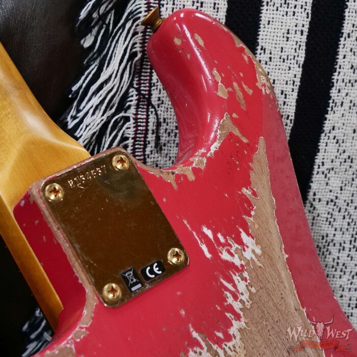 Fender Custom Shop Wild West Guitars 25th Anniversary 1960 Stratocaster Hardtail Madagascar Rosewood Fretboard Heavy Relic Fiesta Red 7.00 LBS - Image 14