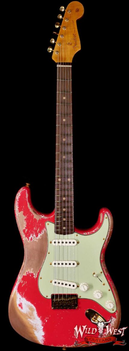 Fender Custom Shop Wild West Guitars 25th Anniversary 1960 Stratocaster Hardtail Madagascar Rosewood Fretboard Heavy Relic Fiesta Red 7.00 LBS