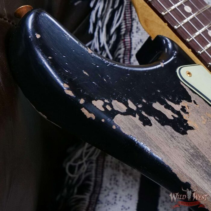 Fender Custom Shop Wild West Guitars 25th Anniversary 1960 Stratocaster Hardtail Madagascar Rosewood Fretboard Heavy Relic Black 7.15 LBS - Image 9