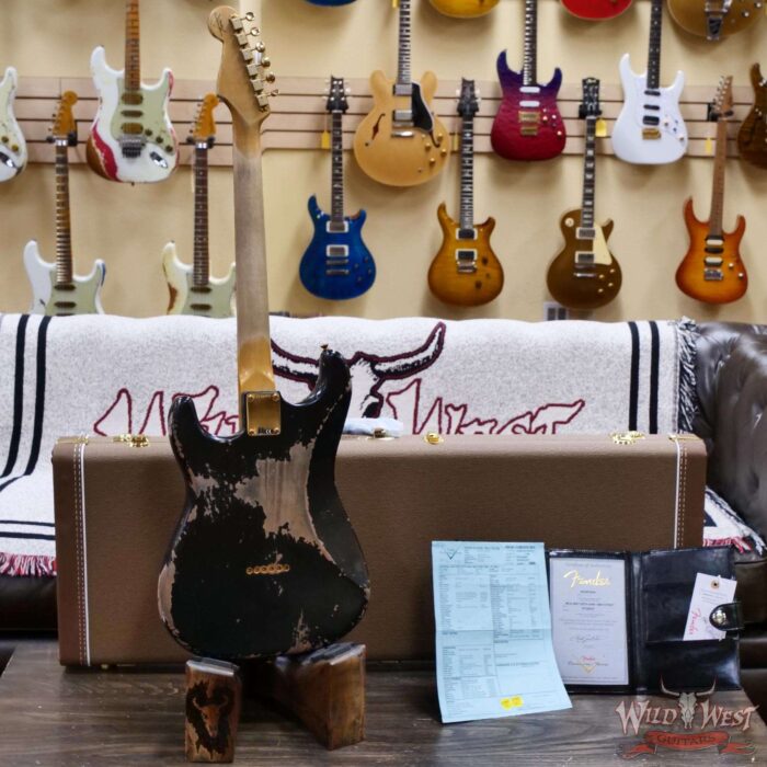 Fender Custom Shop Wild West Guitars 25th Anniversary 1960 Stratocaster Hardtail Madagascar Rosewood Fretboard Heavy Relic Black 7.15 LBS - Image 11