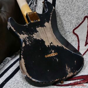 Fender Custom Shop Wild West Guitars 25th Anniversary 1960 Stratocaster Hardtail Madagascar Rosewood Fretboard Heavy Relic Black 7.15 LBS - Image 13