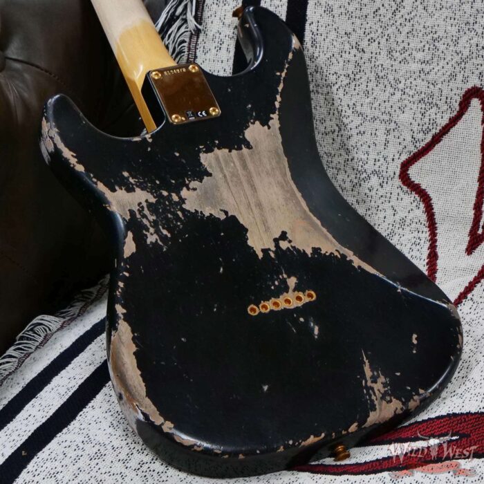 Fender Custom Shop Wild West Guitars 25th Anniversary 1960 Stratocaster Hardtail Madagascar Rosewood Fretboard Heavy Relic Black 7.15 LBS - Image 13