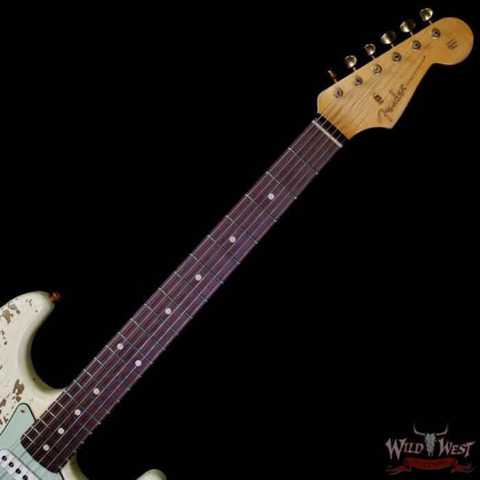 Fender Custom Shop Wild West Guitars 25th Anniversary 1960 Stratocaster Hardtail Madagascar Rosewood Fretboard Heavy Relic Vinatge White 6.90 LBS - Image 4