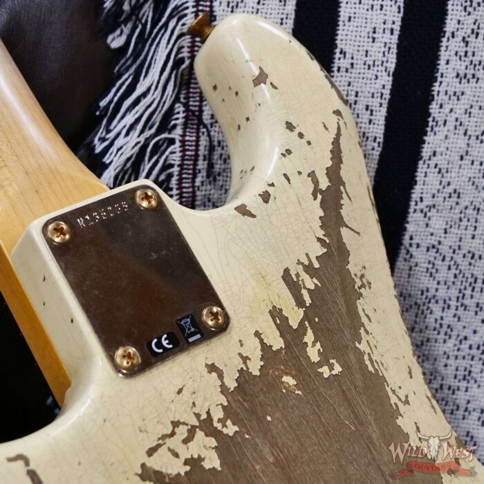 Fender Custom Shop Wild West Guitars 25th Anniversary 1960 Stratocaster Hardtail Madagascar Rosewood Fretboard Heavy Relic Vinatge White 6.90 LBS - Image 14