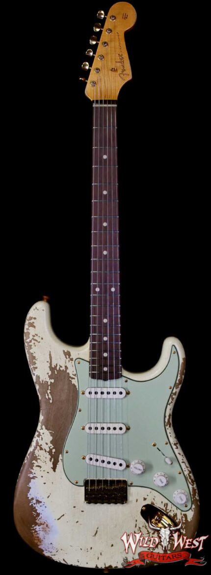 Fender Custom Shop Wild West Guitars 25th Anniversary 1960 Stratocaster Hardtail Madagascar Rosewood Fretboard Heavy Relic Vinatge White 6.90 LBS