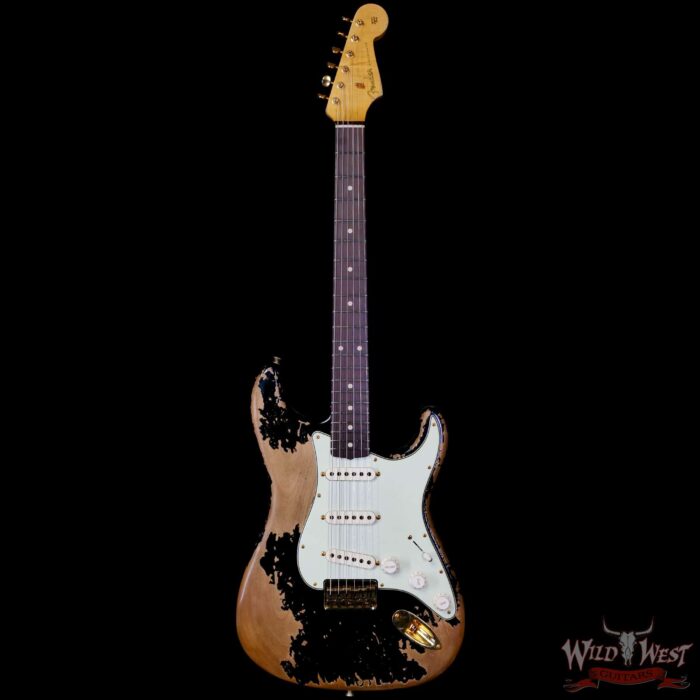 Fender Custom Shop Wild West Guitars 25th Anniversary 1960 Stratocaster Hardtail Madagascar Rosewood Fretboard Heavy Relic Black 7.20 LBS - Image 3