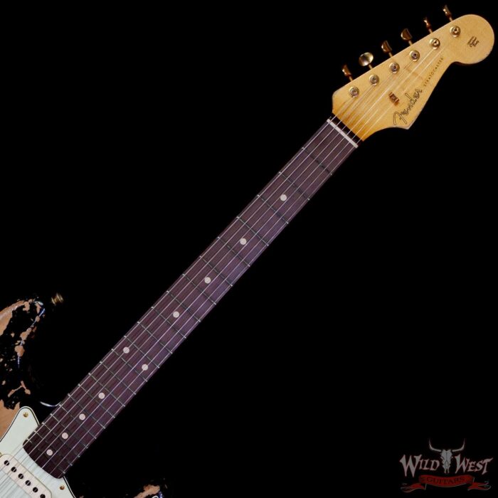 Fender Custom Shop Wild West Guitars 25th Anniversary 1960 Stratocaster Hardtail Madagascar Rosewood Fretboard Heavy Relic Black 7.20 LBS - Image 4