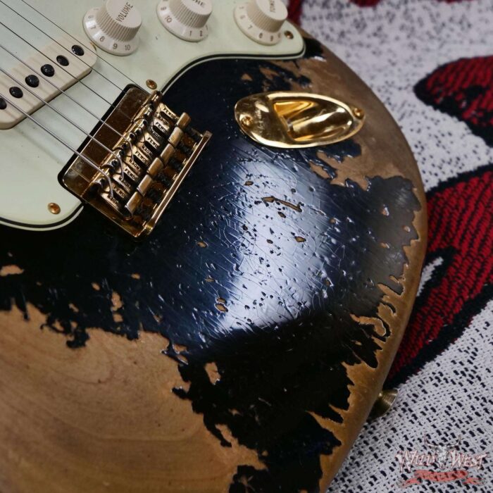 Fender Custom Shop Wild West Guitars 25th Anniversary 1960 Stratocaster Hardtail Madagascar Rosewood Fretboard Heavy Relic Black 7.20 LBS - Image 9