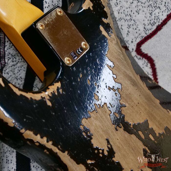 Fender Custom Shop Wild West Guitars 25th Anniversary 1960 Stratocaster Hardtail Madagascar Rosewood Fretboard Heavy Relic Black 7.20 LBS - Image 13