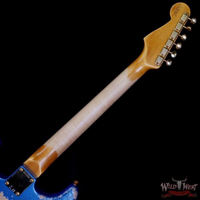 Fender Custom Shop Wild West Guitars 25th Anniversary 1960 Stratocaster Madagascar Rosewood Fretboard Heavy Relic Lake Placid Blue 7.65 LBS - Image 5
