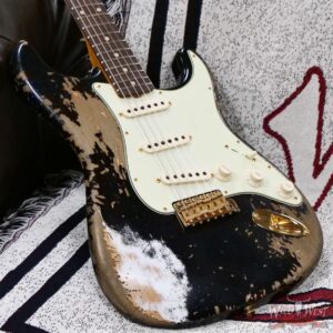 Fender Custom Shop Wild West Guitars 25th Anniversary 1960 Stratocaster Madagascar Rosewood Fretboard Heavy Relic Black 7.90 LBS - Image 8
