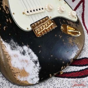 Fender Custom Shop Wild West Guitars 25th Anniversary 1960 Stratocaster Madagascar Rosewood Fretboard Heavy Relic Black 7.90 LBS - Image 9