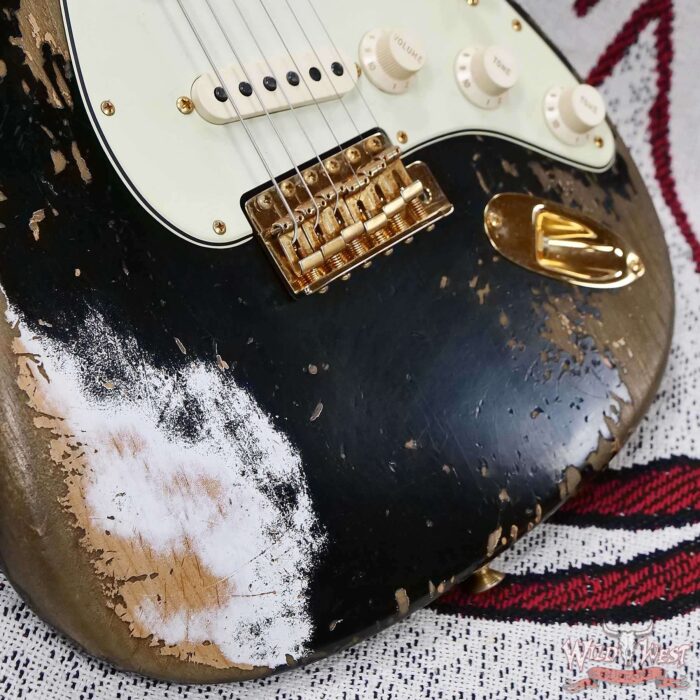 Fender Custom Shop Wild West Guitars 25th Anniversary 1960 Stratocaster Madagascar Rosewood Fretboard Heavy Relic Black 7.90 LBS - Image 9