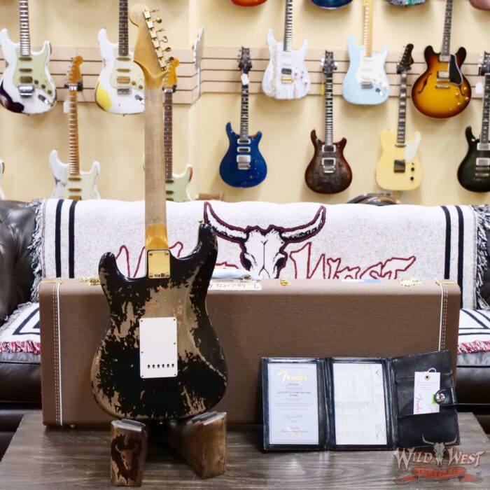 Fender Custom Shop Wild West Guitars 25th Anniversary 1960 Stratocaster Madagascar Rosewood Fretboard Heavy Relic Black 7.90 LBS - Image 10