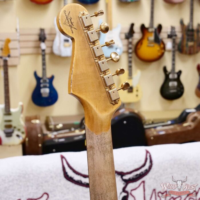 Fender Custom Shop Wild West Guitars 25th Anniversary 1960 Stratocaster Madagascar Rosewood Fretboard Heavy Relic Black 7.90 LBS - Image 11