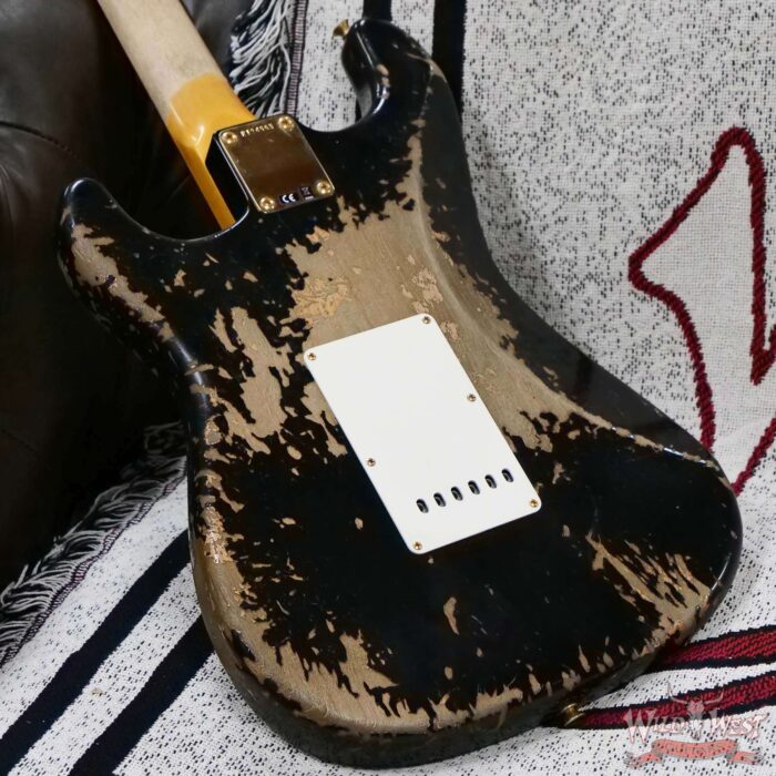 Fender Custom Shop Wild West Guitars 25th Anniversary 1960 Stratocaster Madagascar Rosewood Fretboard Heavy Relic Black 7.90 LBS - Image 12