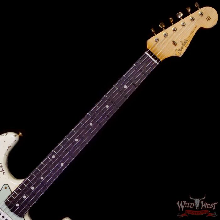 Fender Custom Shop Wild West Guitars 25th Anniversary 1960 Stratocaster Madagascar Rosewood Fretboard Heavy Relic Vintage White 7.80 LBS - Image 4