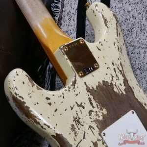 Fender Custom Shop Wild West Guitars 25th Anniversary 1960 Stratocaster Madagascar Rosewood Fretboard Heavy Relic Vintage White 7.80 LBS - Image 13