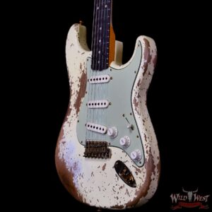 Fender Custom Shop Wild West Guitars 25th Anniversary 1960 Stratocaster Madagascar Rosewood Fretboard Heavy Relic Vintage White 7.80 LBS - Image 2
