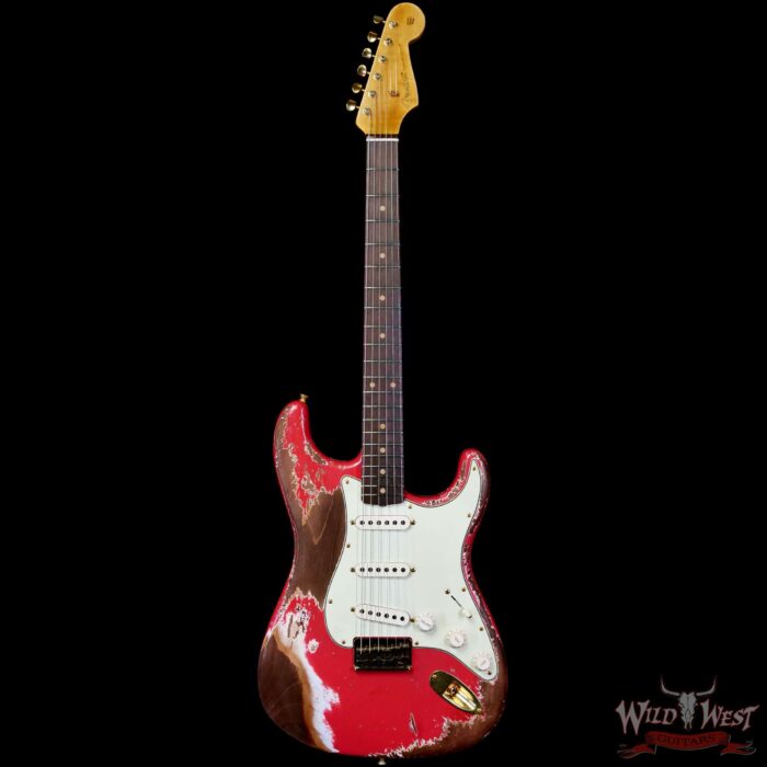 Fender Custom Shop Wild West Guitars 25th Anniversary 1960 Stratocaster Hardtail Madagascar Rosewood Fretboard Heavy Relic Fiesta Red 7.05 LBS - Image 3