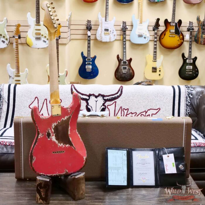 Fender Custom Shop Wild West Guitars 25th Anniversary 1960 Stratocaster Hardtail Madagascar Rosewood Fretboard Heavy Relic Fiesta Red 7.05 LBS - Image 10