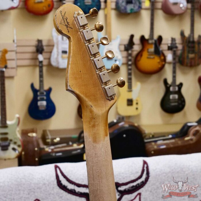 Fender Custom Shop Wild West Guitars 25th Anniversary 1960 Stratocaster Hardtail Madagascar Rosewood Fretboard Heavy Relic Fiesta Red 7.05 LBS - Image 11