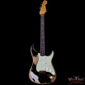 Fender Custom Shop Wild West Guitars 25th Anniversary 1960 Stratocaster Hardtail Madagascar Rosewood Fretboard Heavy Relic Black 7.25 LBS - Image 3