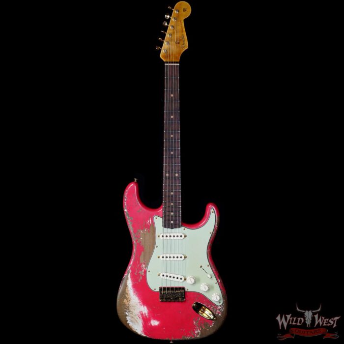 Fender Custom Shop Wild West Guitars 25th Anniversary 1960 Stratocaster Hardtail Madagascar Rosewood Fretboard Heavy Relic Fiesta Red 7.20 - Image 3