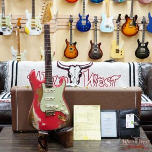 Fender Custom Shop Wild West Guitars 25th Anniversary 1960 Stratocaster Hardtail Madagascar Rosewood Fretboard Heavy Relic Fiesta Red 7.20 - Image 6