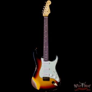 Fender Custom Shop Wild West Guitars 25th Anniversary 1960 Stratocaster Hardtail Madagascar Rosewood Fretboard Heavy Relic 3 Tone Sunburst 6.50 LBS - Image 3