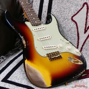 Fender Custom Shop Wild West Guitars 25th Anniversary 1960 Stratocaster Hardtail Madagascar Rosewood Fretboard Heavy Relic 3 Tone Sunburst 6.50 LBS - Image 8