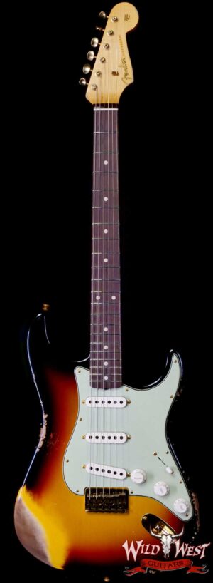 Fender Custom Shop Wild West Guitars 25th Anniversary 1960 Stratocaster Hardtail Madagascar Rosewood Fretboard Heavy Relic 3 Tone Sunburst 6.50 LBS