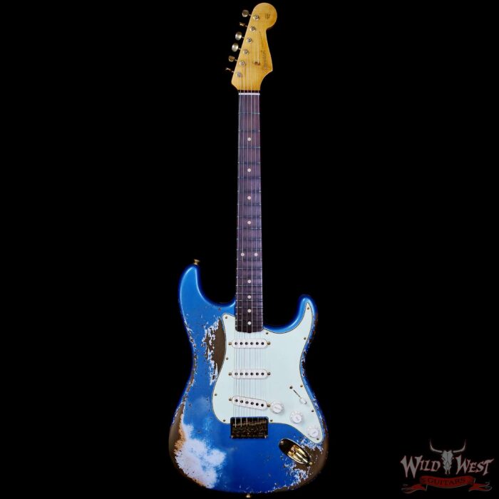 Fender Custom Shop Wild West Guitars 25th Anniversary 1960 Stratocaster Hardtail Madagascar Rosewood Fretboard Heavy Relic Lake Placid Blue 7.10 LBS - Image 3