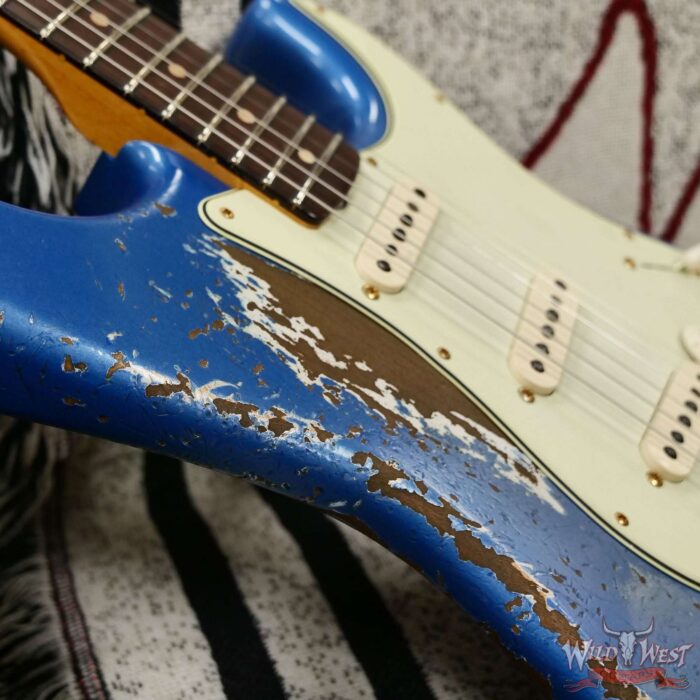 Fender Custom Shop Wild West Guitars 25th Anniversary 1960 Stratocaster Hardtail Madagascar Rosewood Fretboard Heavy Relic Lake Placid Blue 7.10 LBS - Image 9